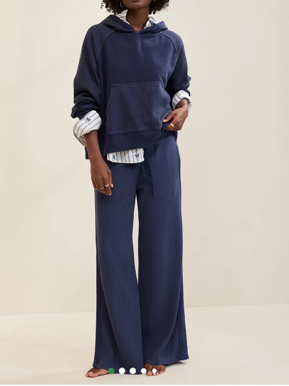 Aerie Waffle Pant in Navy